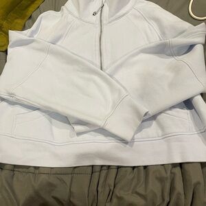 Lululemon funnel neck half zip scuba in light blue size M/L